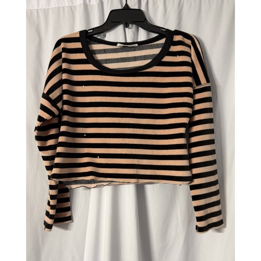 Vintage Sonia Rykiel Paris  Womens Long Sleeve Cropped Top Blouse Shirt Medium